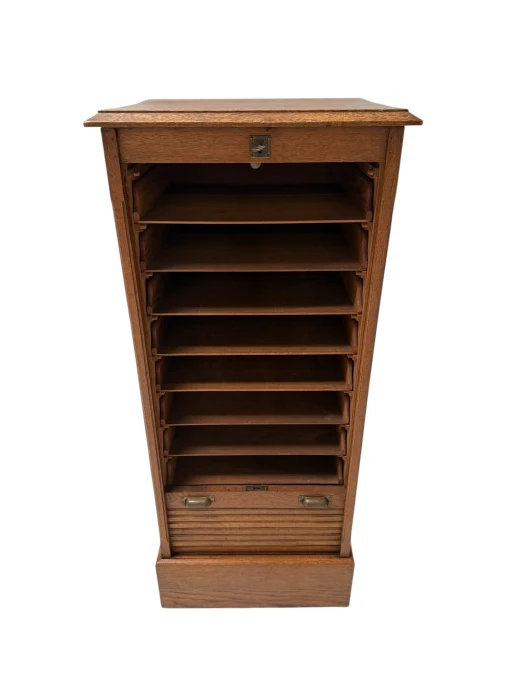 Art Nouveau Filing Cabinet with Tambour Shutter Door, 1900s